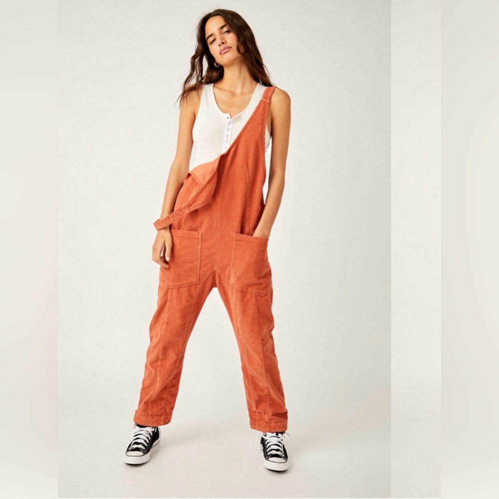 We The Free Corduroy Jumpsuit Burnt Orange Medium - Picture 2 of 16
